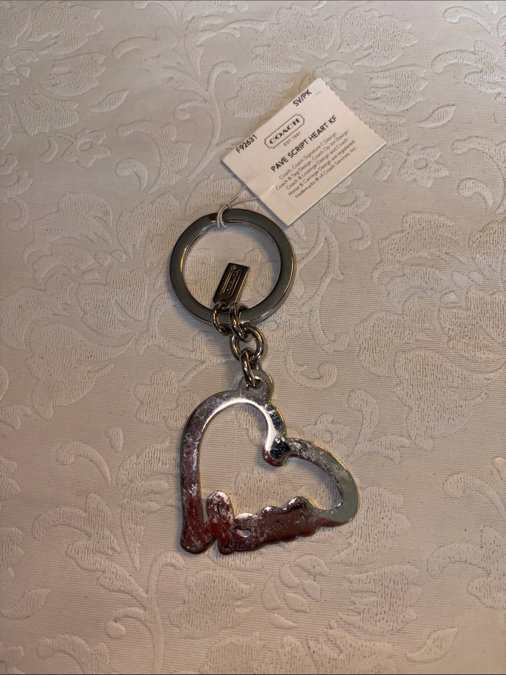 Coach Silver Heart Key Chain - Picture 2 of 2